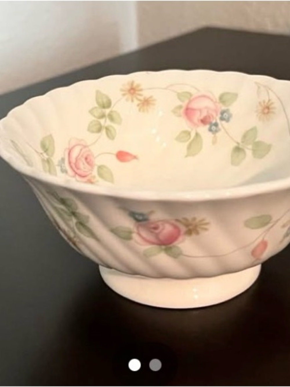 Wedgwood Rosehip bone china candy bowl. 4”